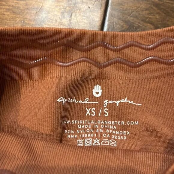 Spiritual Gangster Deep Rust Metta Ribbed Legging, XS/S! - Picture 6 of 6